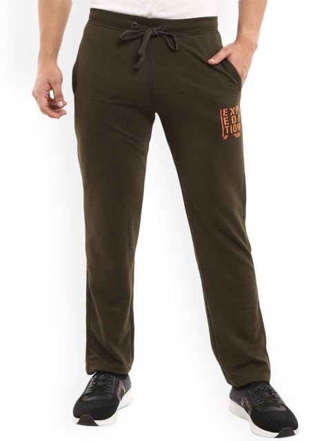 

V-Mart Men Olive Green Solid Cotton Track Pants