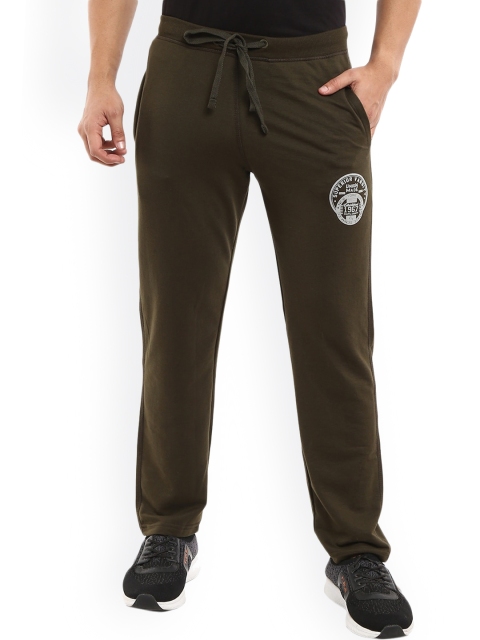 

V-Mart Men Olive Green Solid Cotton Track Pants