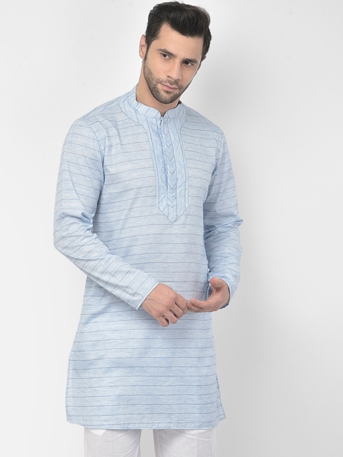 

DEYANN Men Blue Thread Work Kurta