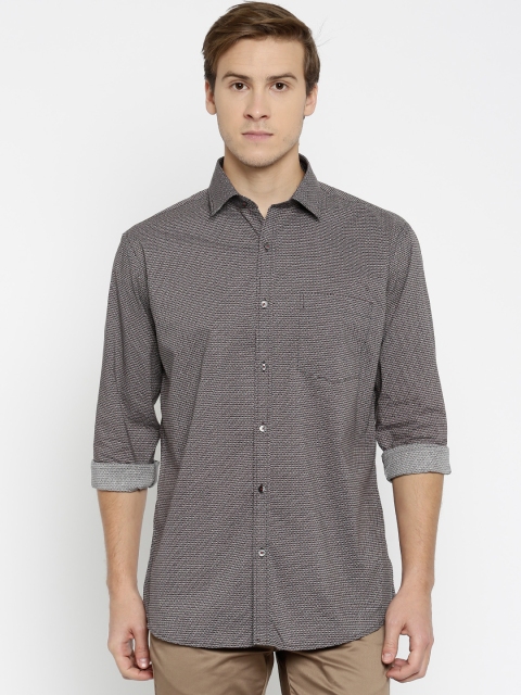 

Park Avenue Men Black & Red Printed Slim Fit Casual Shirt