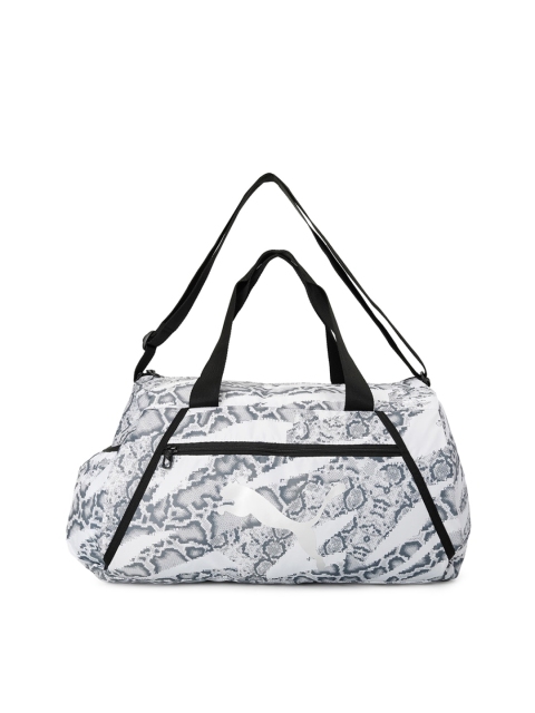 

Puma White Printed Essentials Barrel Bag