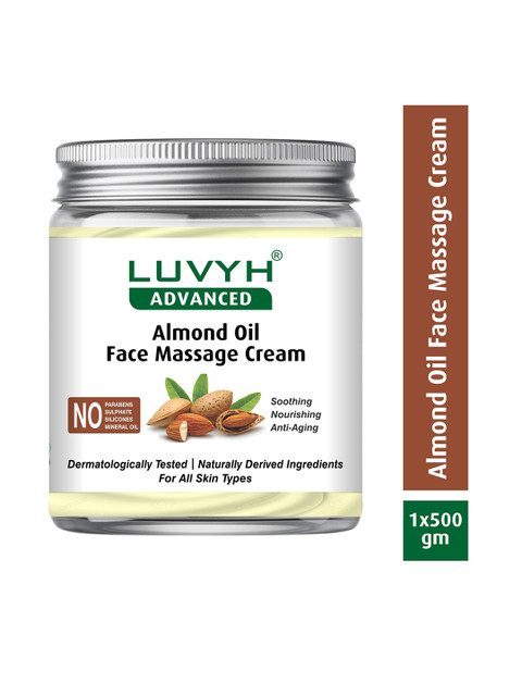 

LUVYH Almond Oil Face Massage Cream 500 g, White