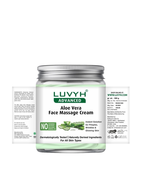 

LUVYH Set of 2 Aloe Vera Face Massage Cream 500 g Each, White