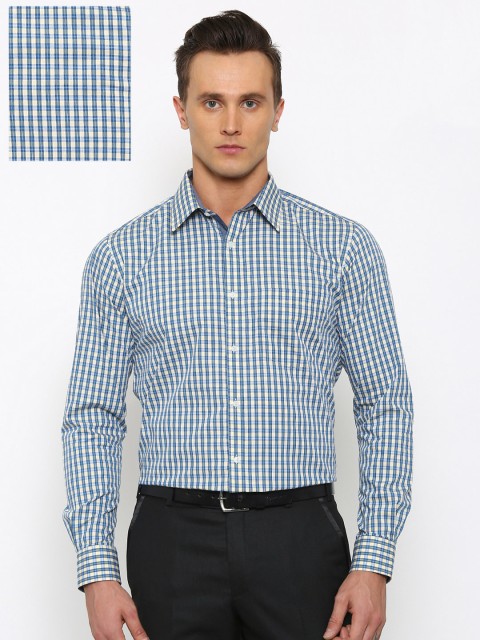 

Park Avenue Men Blue Slim Fit Checked Formal Shirt