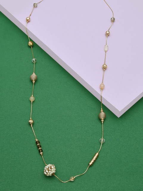 

Accessorize Women Pink Classic Beaded Rope Layered Necklace, Gold