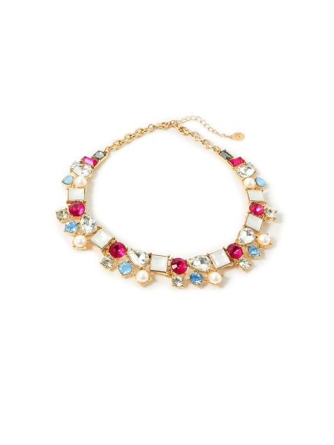 

Accessorize Women Romantic Ramble Pink Eclectic Stones Collar