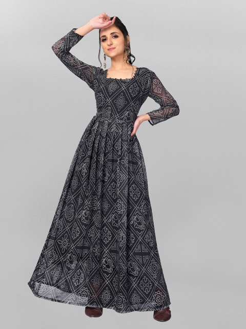 

Fashion FRICKS Black Ethnic Motifs Ethnic Maxi Dress