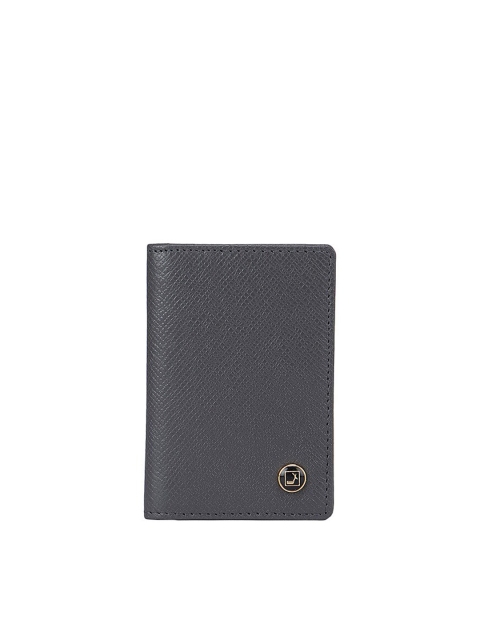 

Da Milano Men Grey Textured Leather Card Holder