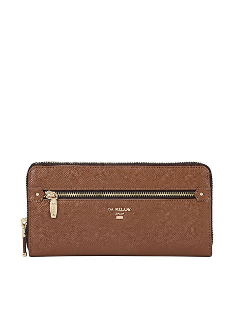 

Da Milano Women Brown Textured Leather Zip Around Wallet