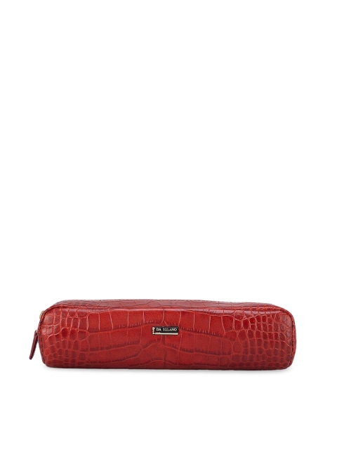 

Da Milano Red Textured Leather Travel Pouch