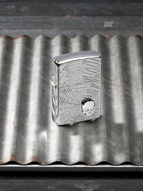 

Zippo Silver-Toned Spider Web Skull Matte Pocket Lighter