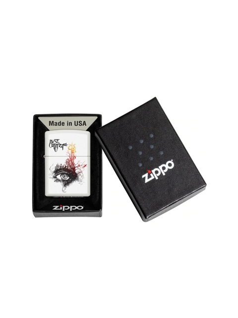 

Zippo Unisex White & Black Shiva's Third Eye Printed Matte Pocket Lighter