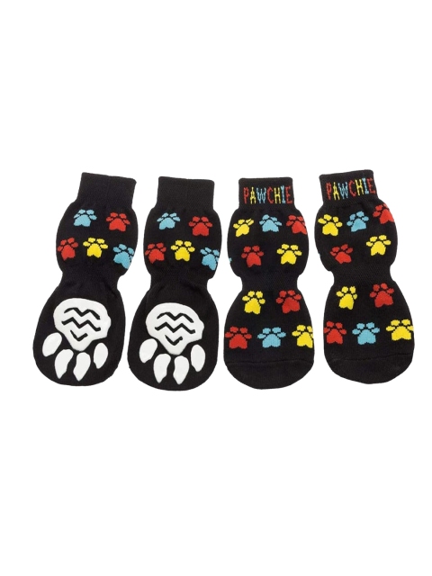 

PAWCHIE Black Printed Anti-Slip Cotton Pet Socks