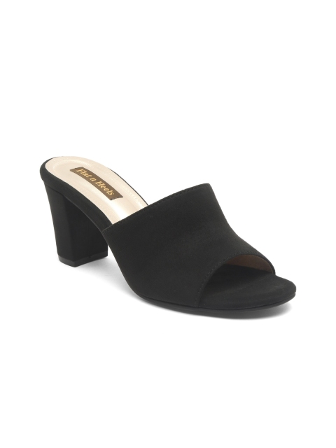 

Flat n Heels Black Suede Block Heels