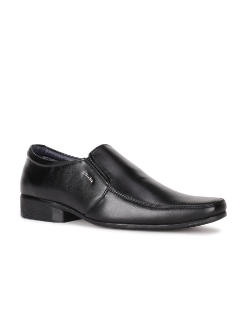 

Bata Men Black Solid Formal Slip-Ons