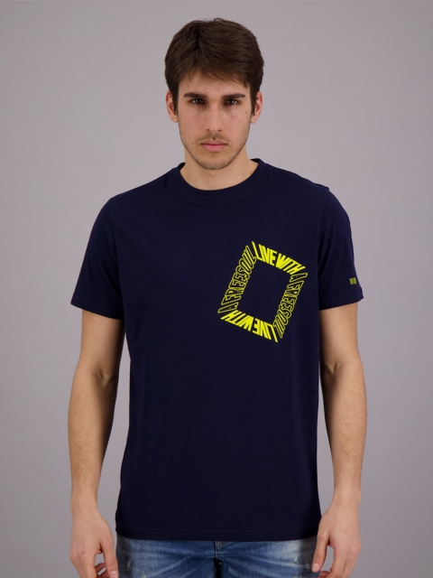 

FREESOUL Men Blue Printed Cotton T-shirt