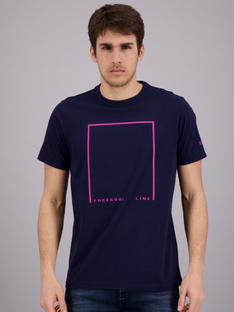 

FREESOUL Men Blue Printed T-shirt