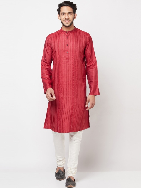 

Fabindia Men Red Striped Kurta