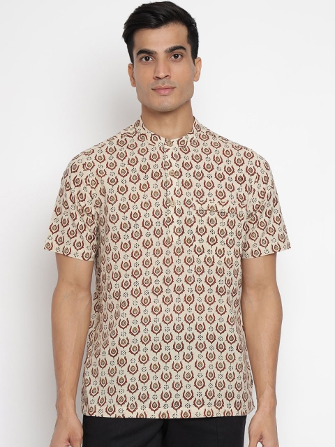 

Fabindia Beige Ethnic Motifs Printed Pure Cotton Kurti