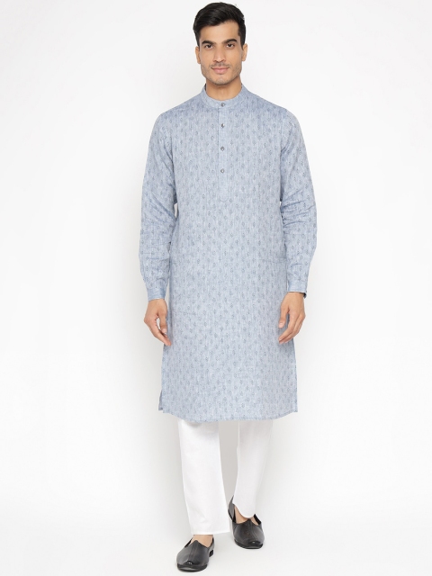 

Fabindia Men Blue Geometric Kurta