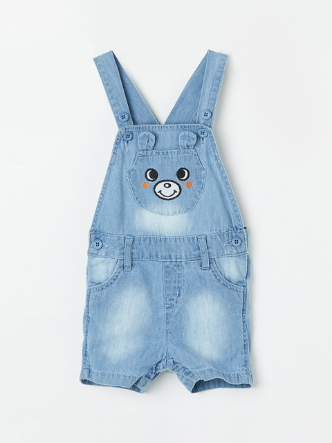 

Juniors by Lifestyle Infant Boys Blue Solid Cotton Denim Dungarees