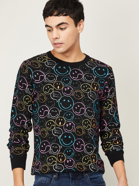 

SmileyWorld Men Multicoloured Printed Cotton Sweatshirt, Multi