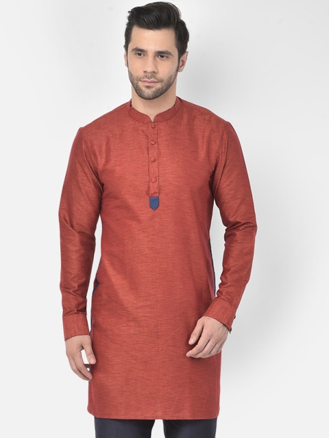 

DEYANN Men Red Cotton Kurta
