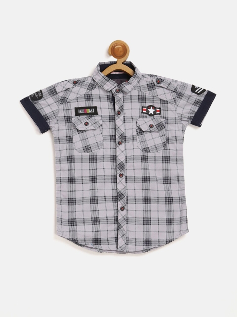 

V2 Value & Variety Boys Grey Checked Casual Shirt