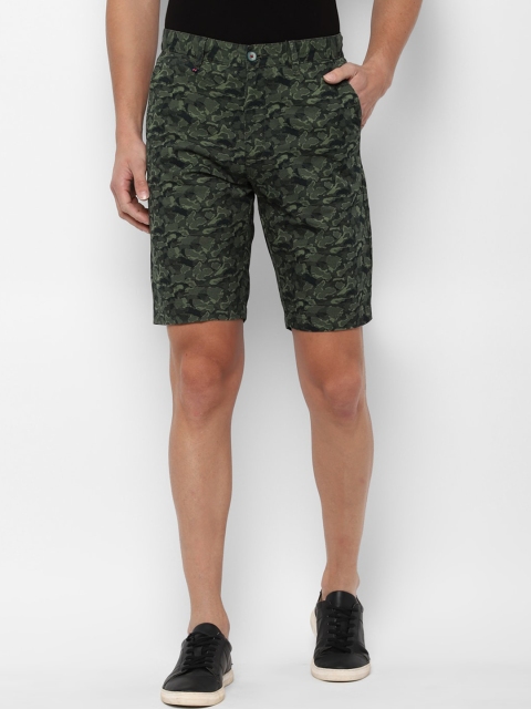 

Louis Philippe Sport Men Olive Green Floral Printed Slim Fit Shorts