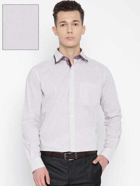 

Raymond Men White & Maroon Slim Fit Formal Shirt