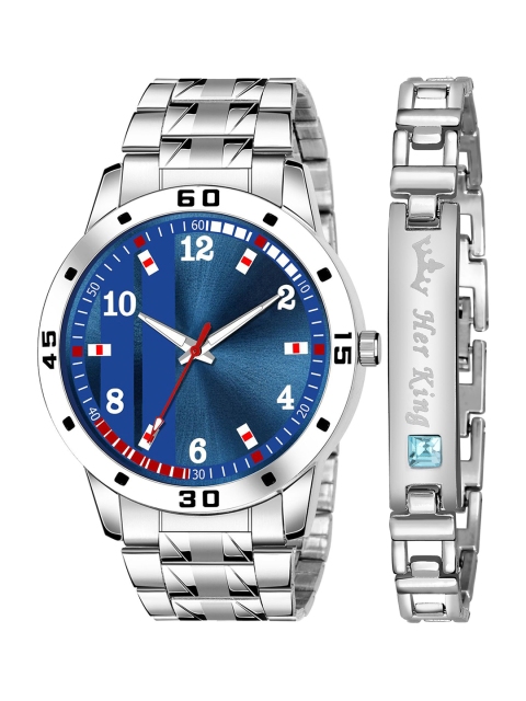 

ZANQUES Men Brass Printed Dial & Stainless Steel Bracelet Style Straps Analogue Watch KJR_62_J064, Blue