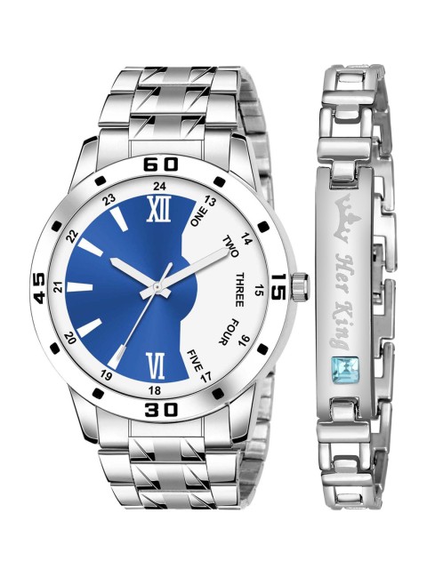 

ZANQUES Men Brass Dial & Stainless Steel Bracelet Style Straps Analogue Watch KJR_18_J064, Blue