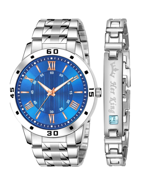 

ZANQUES Men Brass Dial & Stainless Steel Bracelet Style Straps Analogue Watch KJR_21_J064, Blue