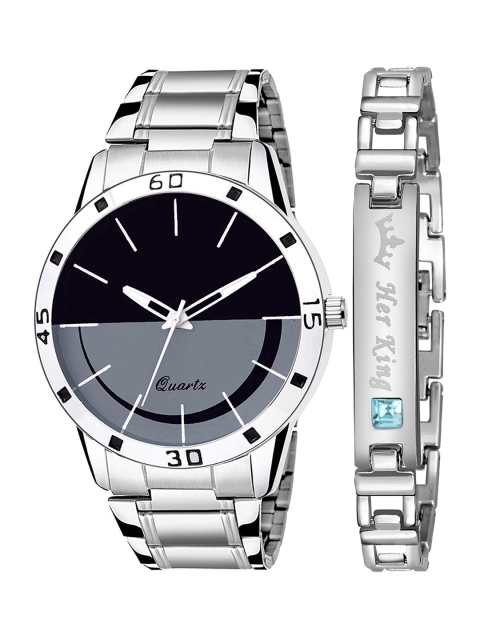 

ZANQUES Men Brass Dial & Stainless Steel Bracelet Style Straps Analogue Watch KJR_59_J064, Black