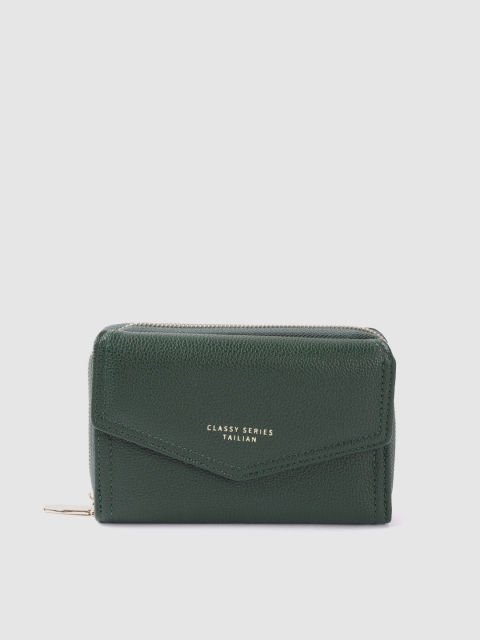 

Sugarush Women Green PU Two Fold Wallet