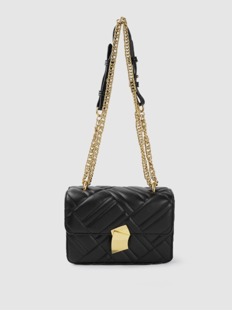 

Sugarush Black Textured PU Structured Satchel