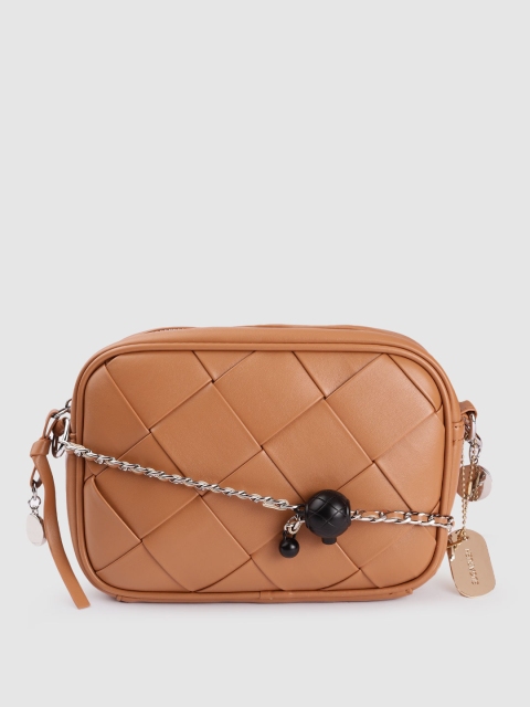 

Sugarush Women Brown Solid Structured Sling Bag with Quilted