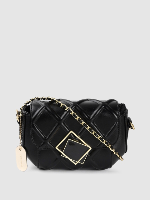 

Sugarush Black Quilted PU Structured Sling Bag