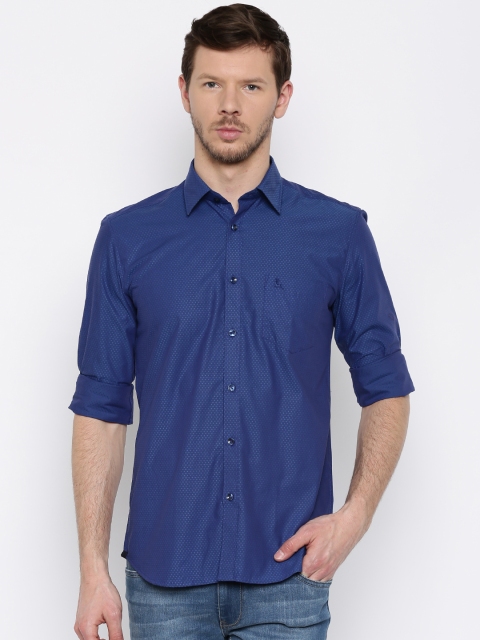 

Parx Men Blue Self-Design Slim Fit Casual Shirt