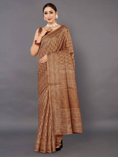 

KALINI Khaki Silk Blend Saree