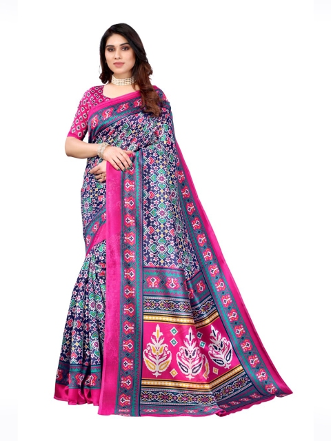

KALINI Purple & Blue Lichi Silk Saree