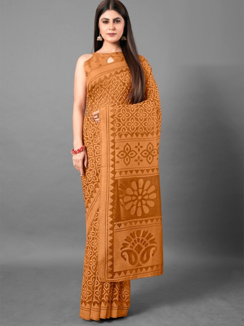 

KALINI Mustard Yellow Floral Printed Saree