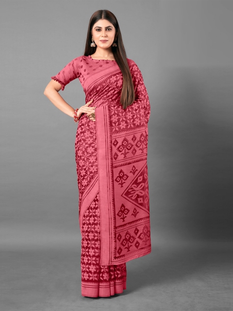 

KALINI Magenta Floral Brasso Saree