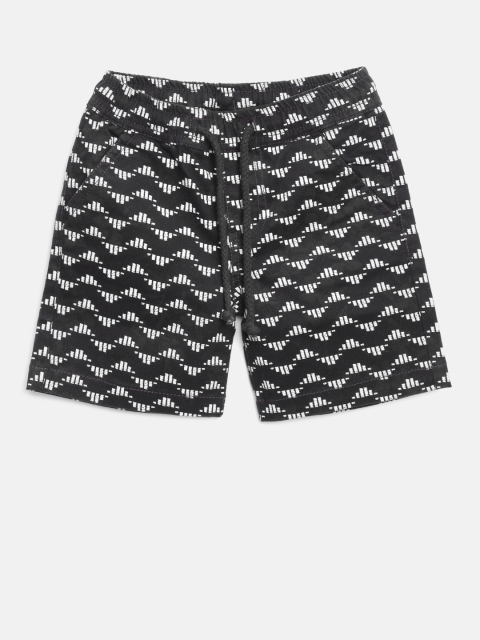 

YK Boys Black Printed Shorts