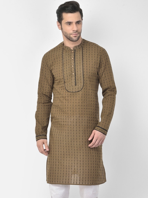 

DEYANN Men Brown Thread Work Kurta