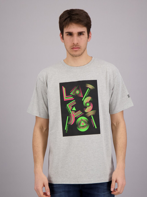 

FREESOUL Men Grey Melange Printed T-shirt