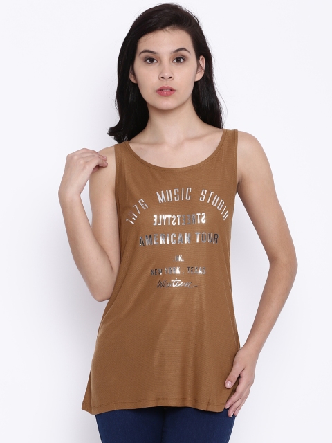 

Deal Jeans Brown Printed Tank Top