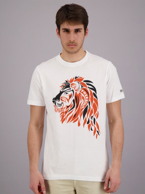 

FREESOUL Men White Printed T-shirt