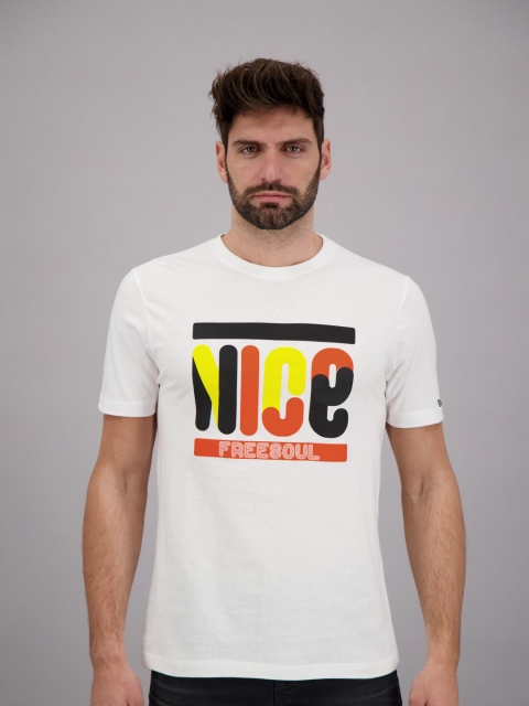 

FREESOUL Men White Typography Printed T-shirt