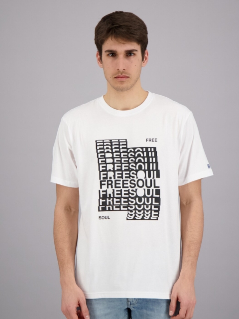 

FREESOUL Men White Typography Printed T-shirt